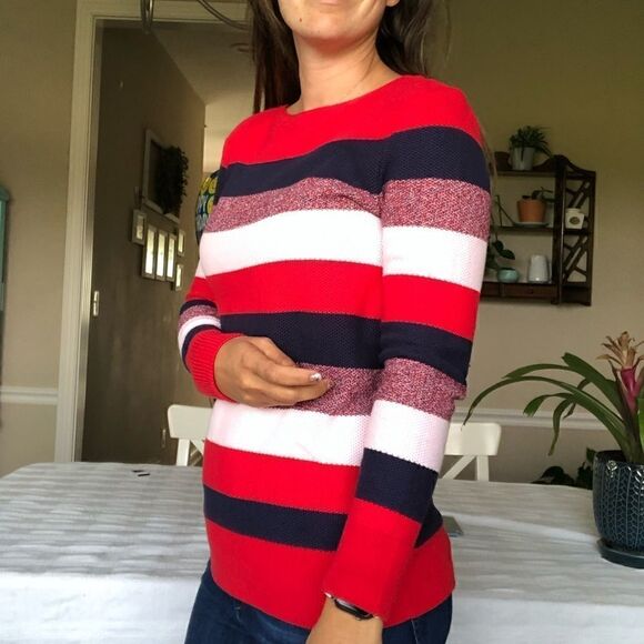 Tommy Hilfiger Stripe Cotton Knit Sweater Pullover - Picture 2 of 9